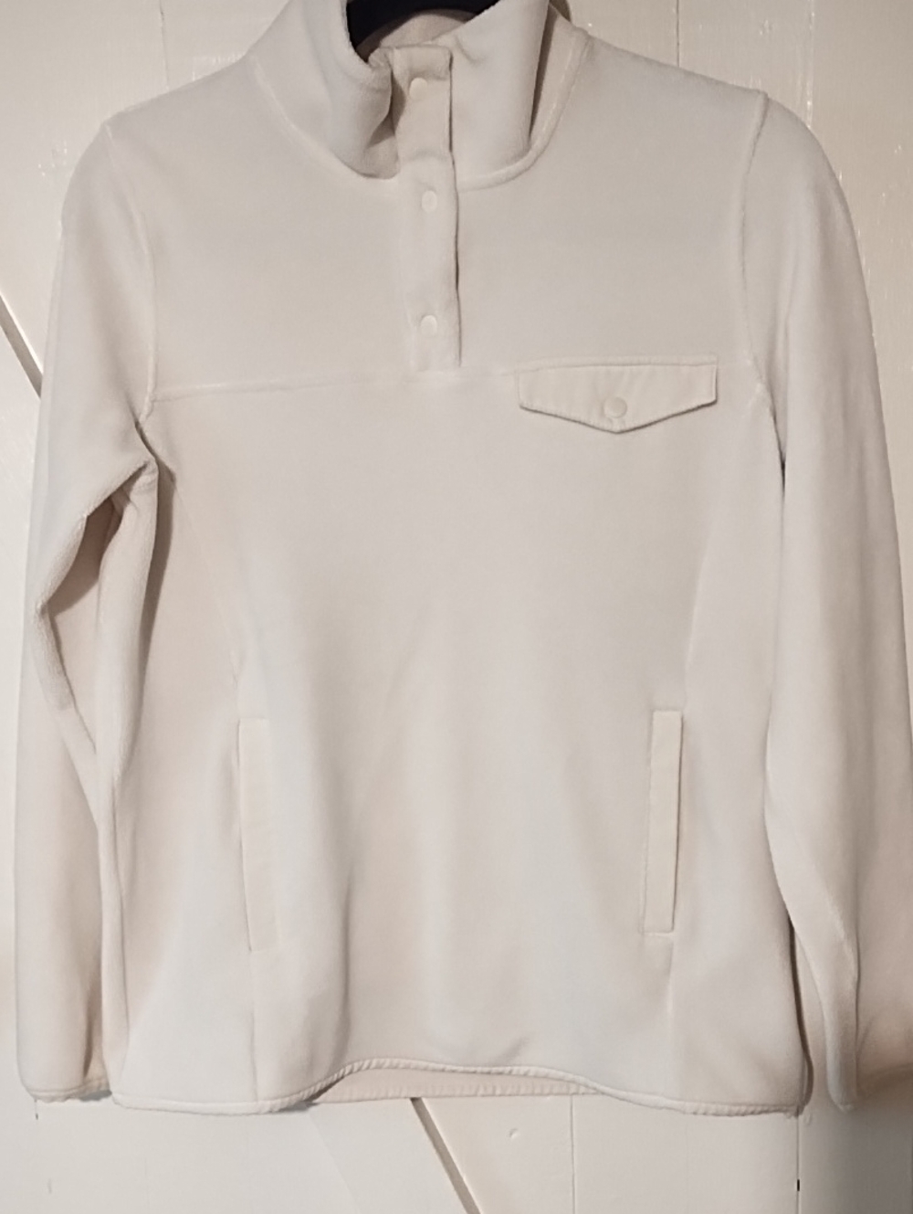 32 Degrees EUC Cream Snap-Placket Fleece Pullover XS.